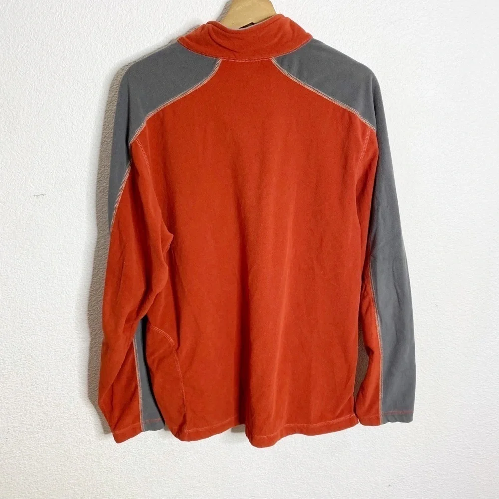 REI- Men’s Orange/Grey Fleece Quarter Zip Size M